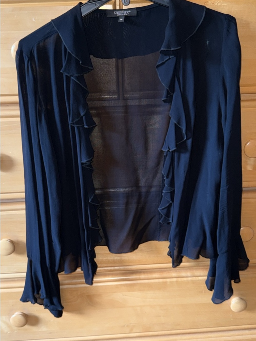 Sheer Ruffle Front Cardigan